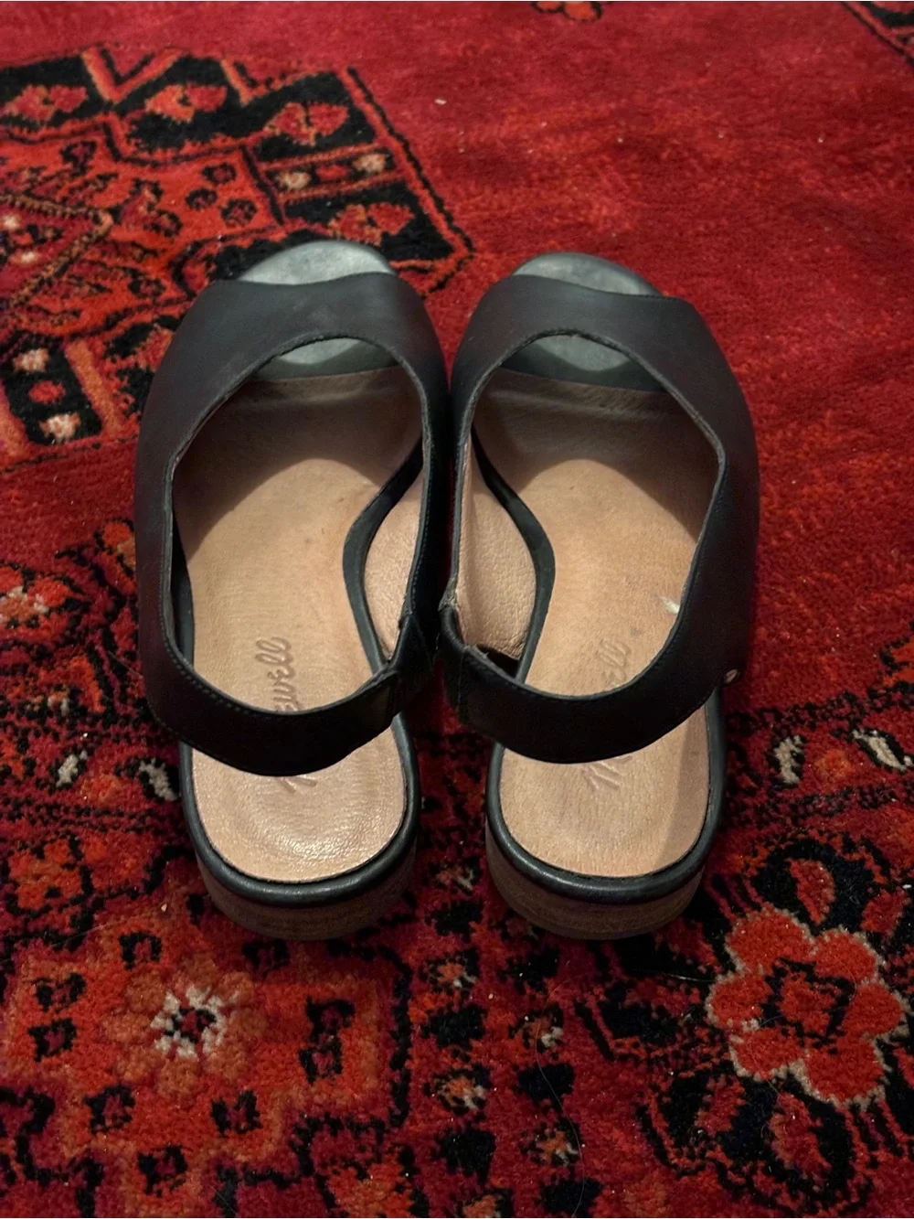 Madewell | Black Peep-Toe Slingback Flats | 7.5